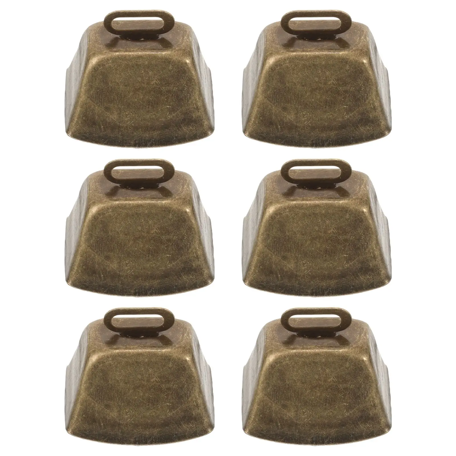 6 Pcs Vintage Cowbell Metal Cattle Bells for Crafts Decorations Dogs Wind Chime