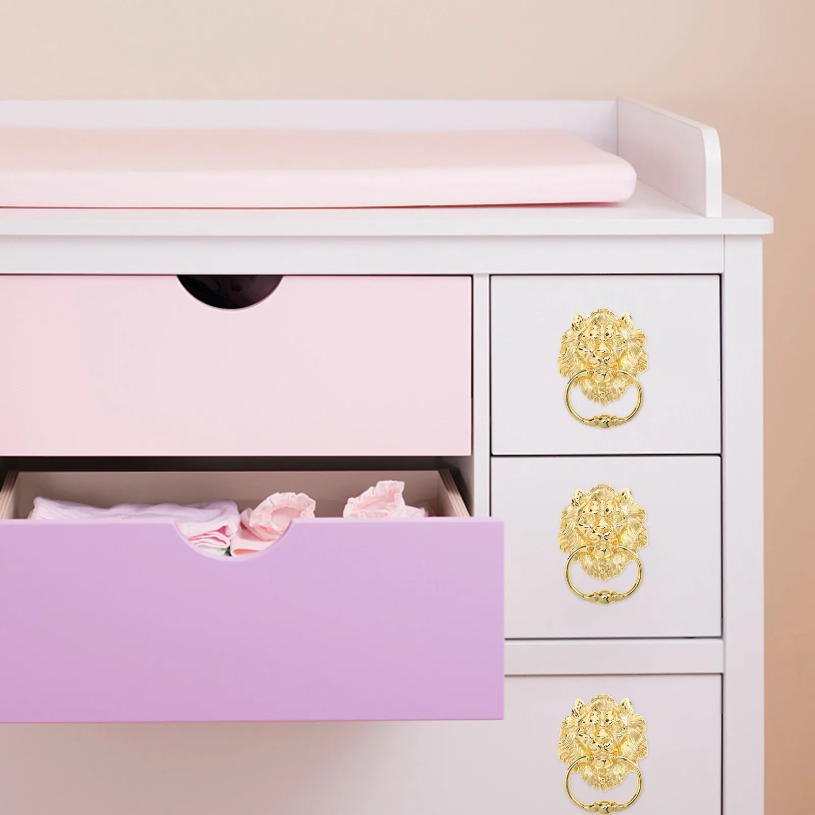 

Zinc Alloy Lion Head Knob Strong Hold Cabinet Drawer Pull Handle for Wardrobe Cupboard Door Home Decor Hardware