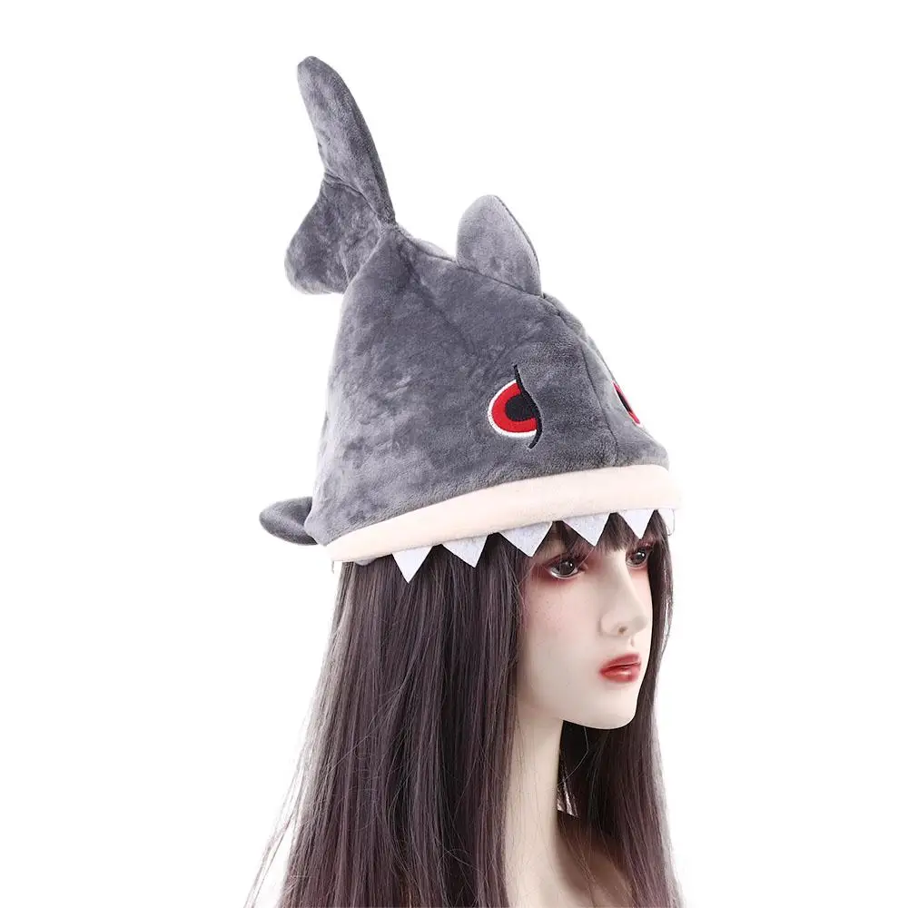 Winter Warm Birthday Gift Dress Up Plush Toy Headwear Game Event Performance Hat Plush Shark Cap Cosplay Shark Hat Animal Hat