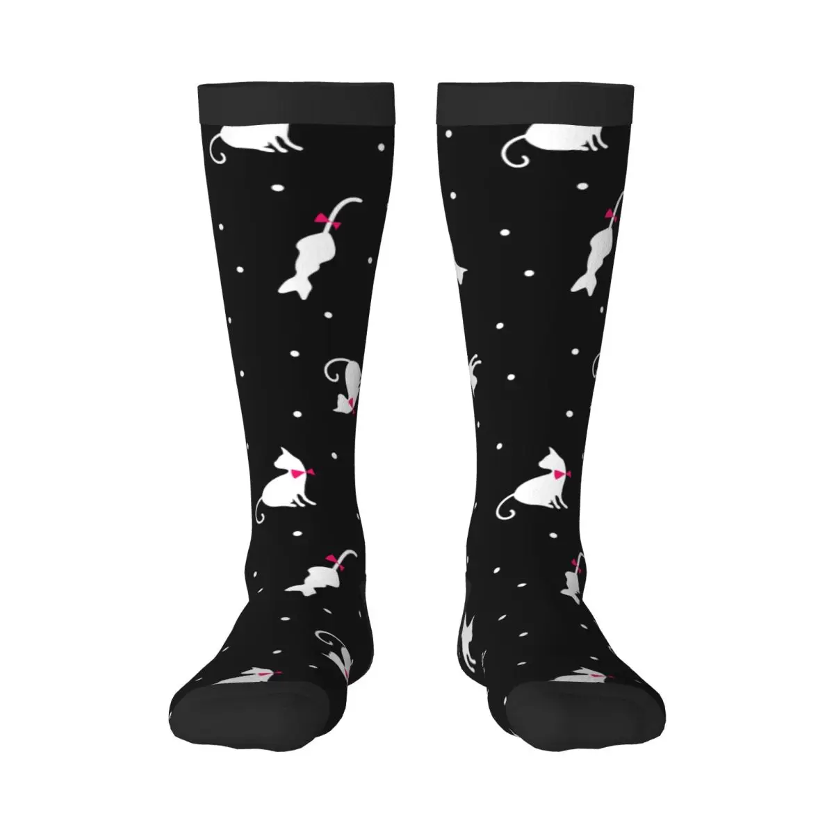 Spring/autumn over the knee socks Cute Cat Bow Pattern school dance long stocking