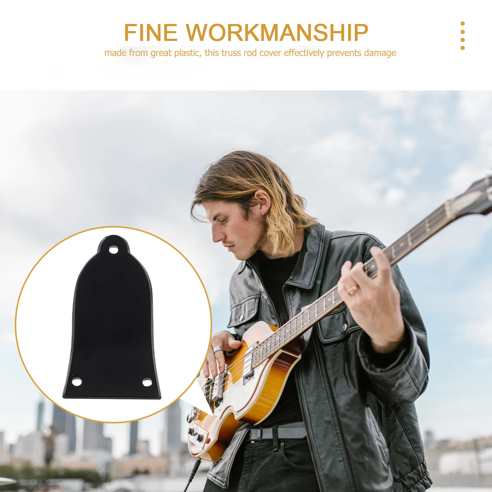 

4pcs Guitar Truss Rod Covers Replacement Plastic Bell Shape 3 Holes Easy Install For Electric Bass Acoustic Guitar Parts