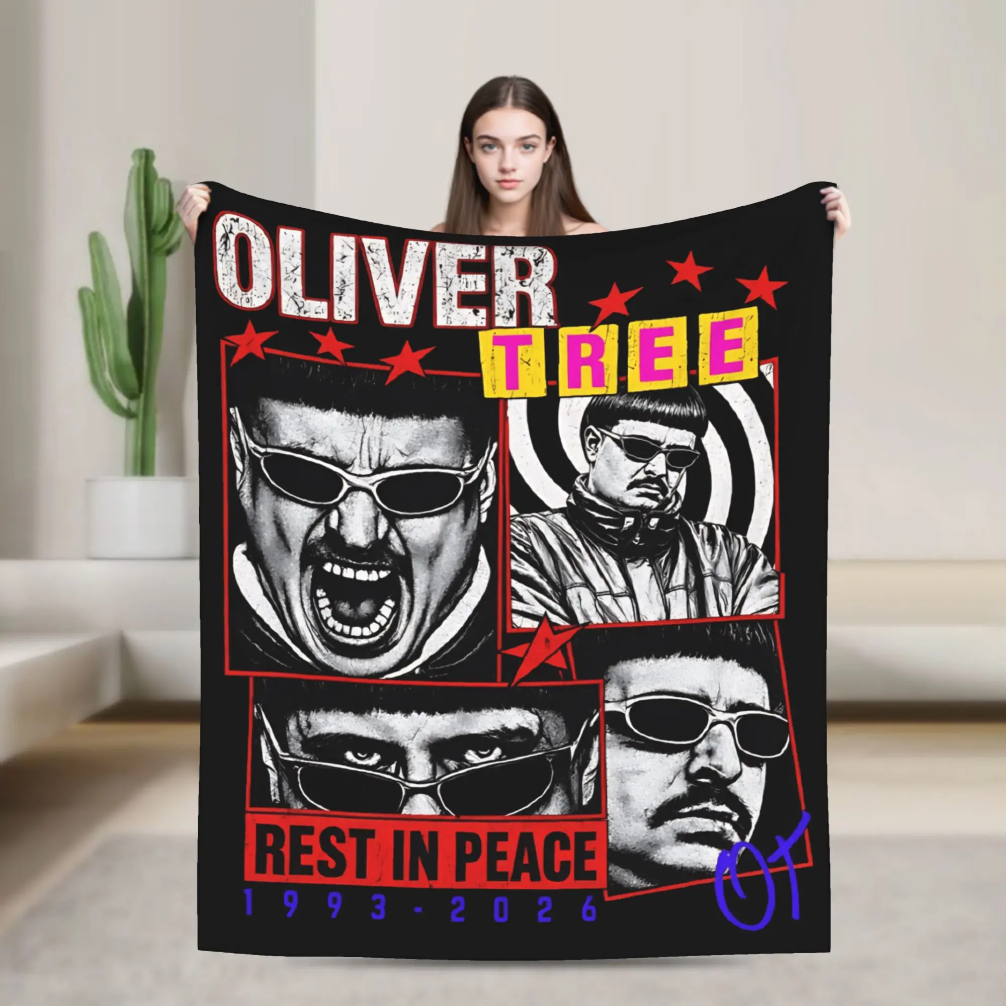 In loving memory OT Oliver Tree Rest In Peace 1993 to 2026 Blanket Soft Cozy  Throw Blanket Winter Adults Bedroom Bedspread