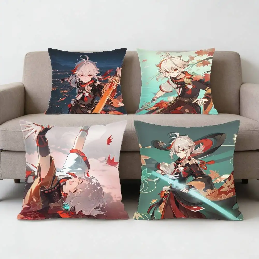 

Kaedehara Kazuha Pillow Case Anti-dustmite Pillowcase Invisible zipper silky Sofa cushion cover for bedroom