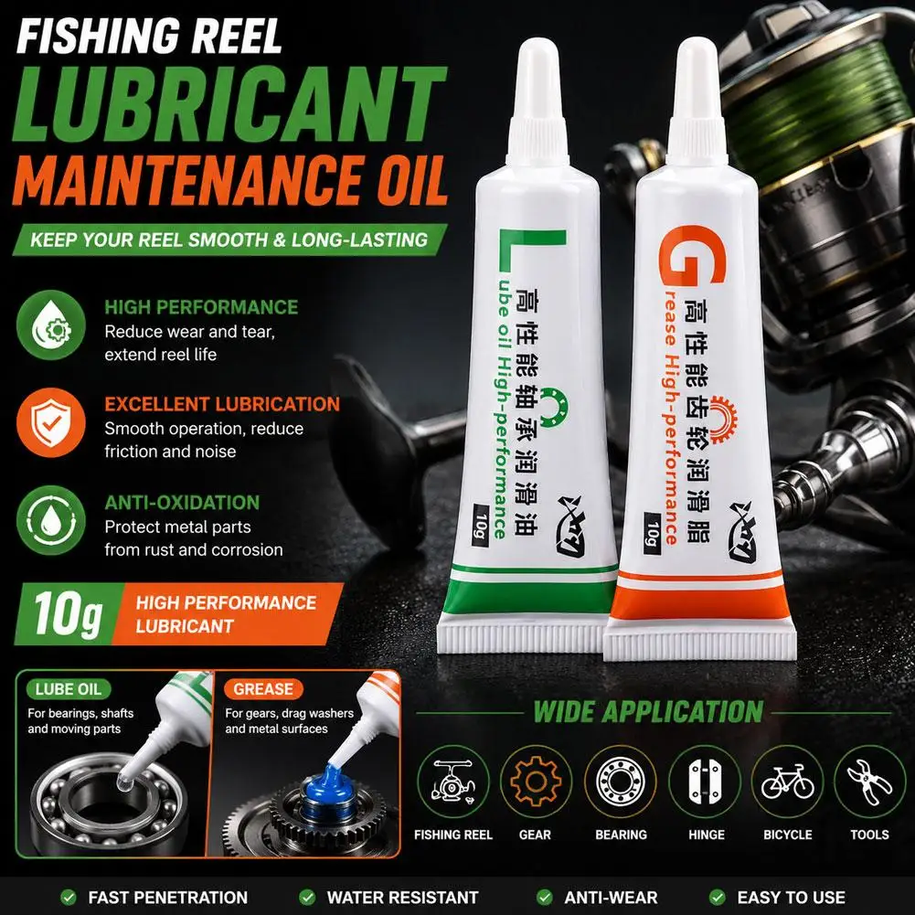 Fishing Reel Lubricant Oil Grease Set High Performance Bearing Oil Gear Grease Anti Wear Maintenance For Spinning Reel view 3
