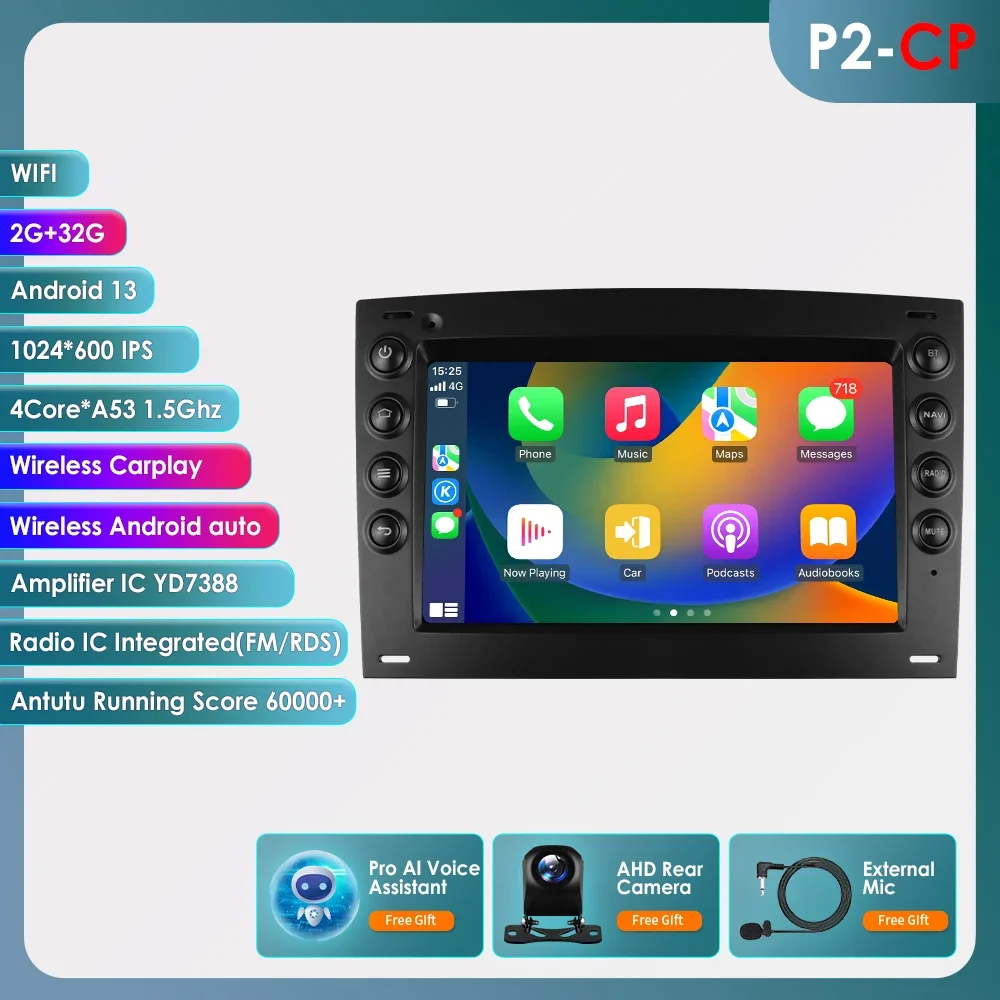 2din Android Auto Radio Voor Renault Megane 2 2002-2009 Auto Multimedia Video Speler Navigatie Stereo Gps Carplay Octa Core 7862 - afbeelding 1