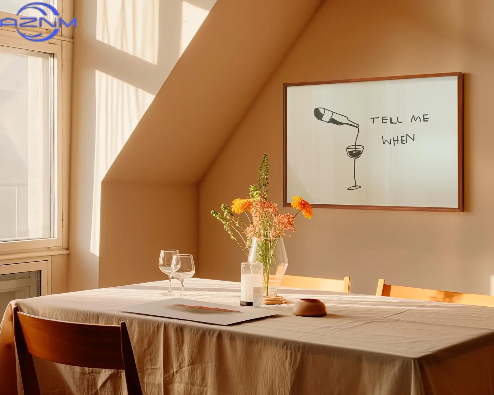 AZNM Funny Wine Quote Print: Kitchen Bar Wall Cart Art Digital Horizontal Unframed Wine cheers Poster gift decoration