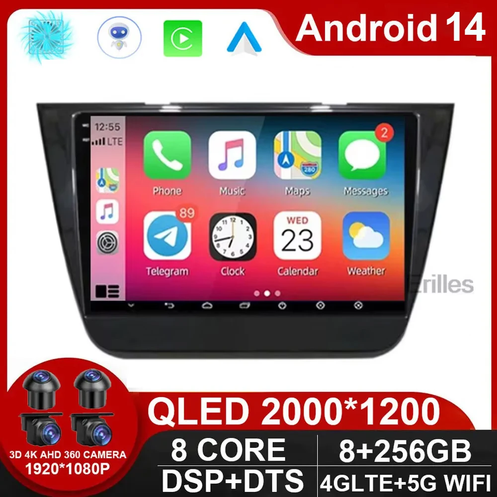 

Car Radio For MG ZS 2014 2015 2016 2017-2021 Multimedia Player Android 14 Auto Stereo Carplay GPS Navigation Touch Screen BT SWC