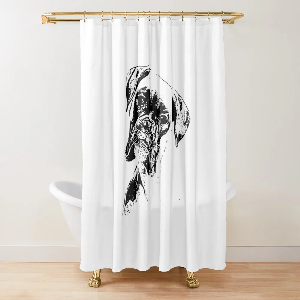 

BOXER DOG FACE product - DOG LOVERS BOXER DOG GIFT design Shower Curtain Waterproof Shower Bathroom Accessory Cover Curtain