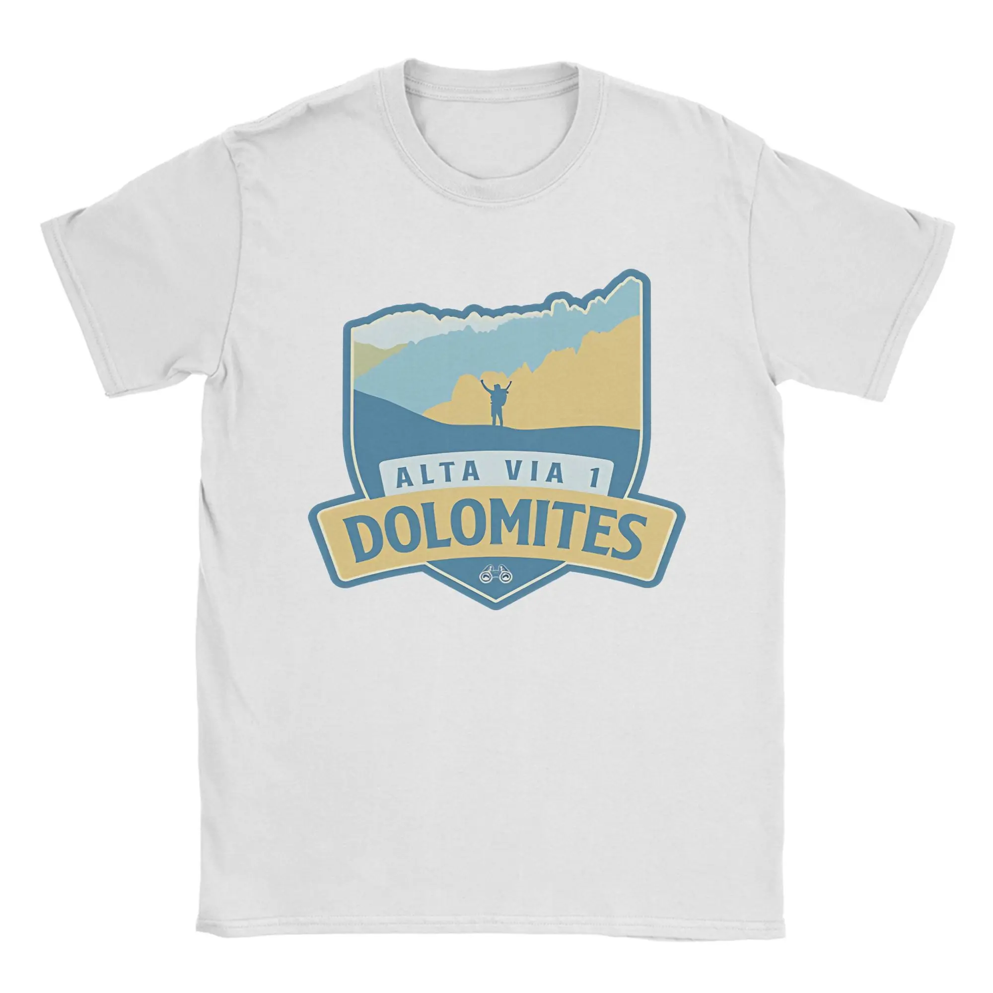 Alta Via 1 Dolomites Italia camisetas para hombres algodón Hipster camisetas cuello redondo escalada camiseta manga corta Tops verano