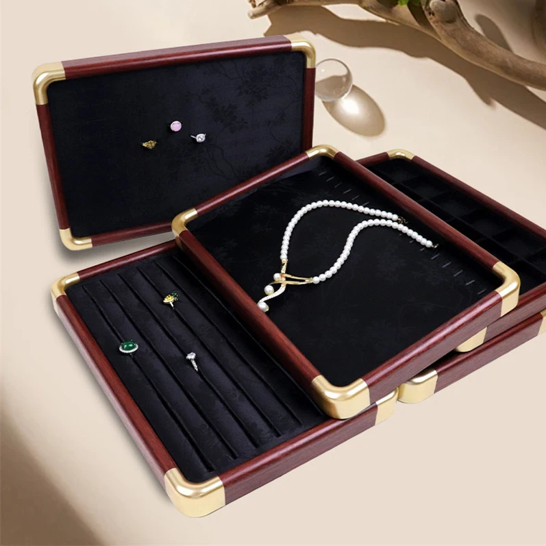 Black Jewelry Display Plate Necklace Bracelet Jade Organizer Tray multiple styles Jewelry Storage Ring Earring Viewing Tray