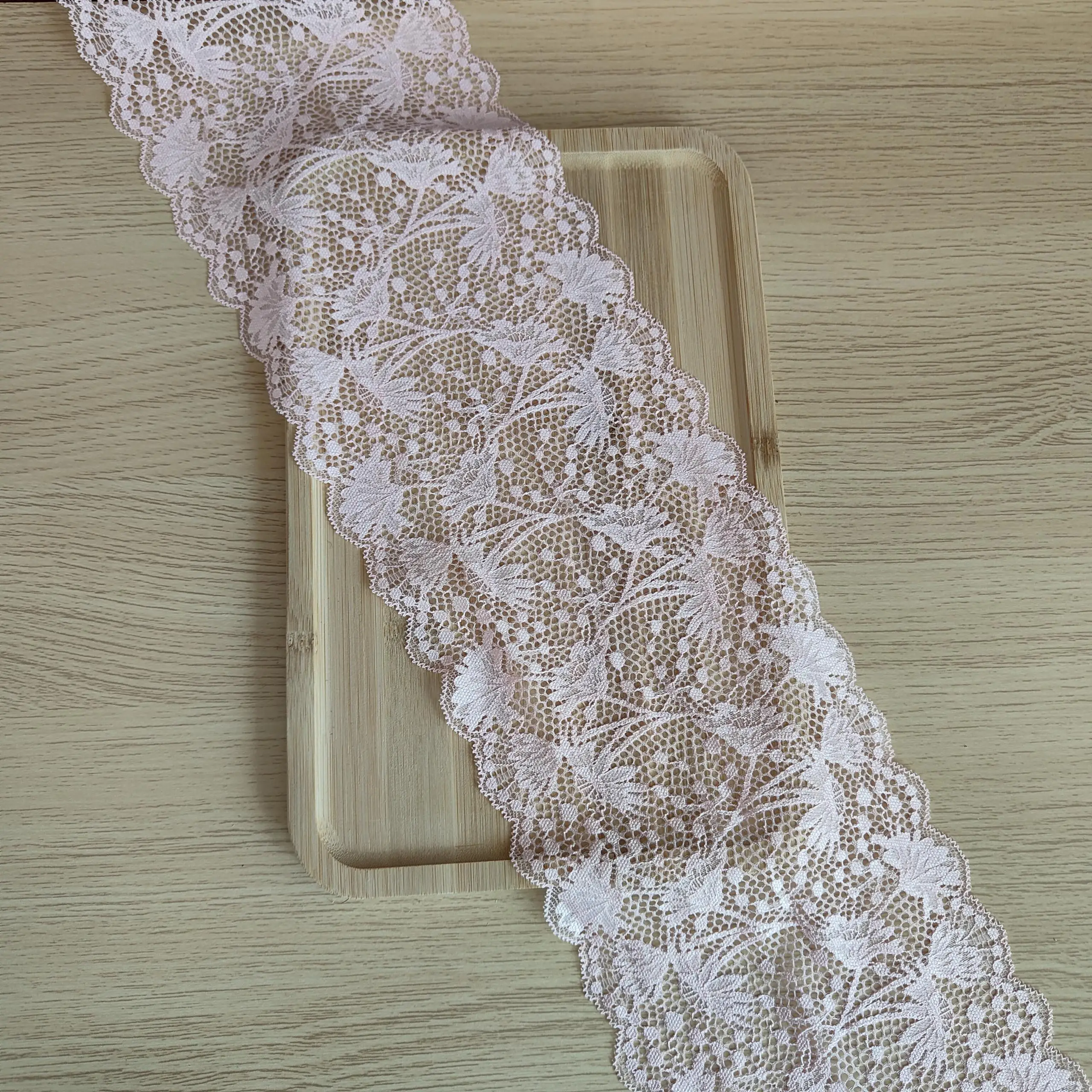 YE1004 39-3 14.2cm pink lace trim for underwear, Pressed Lace Clothes Sskirt Underwear Sewing Accessories