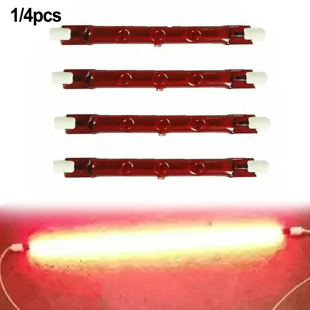 1/4pc 500W Ruby Halogen Heated Quartz Lights For IR Infrared Halogen Outdoor Parasol Heater Bulb J118 Infrared Tungsten Halogen