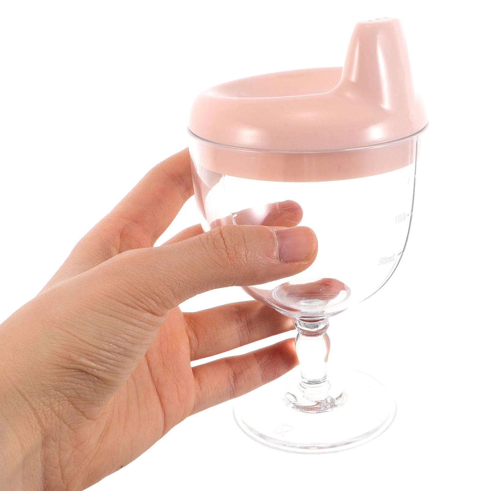 

2Pcs Toddler Sippy Cups High Transparency Unbreakable Goblet Shape for Juice Milk Spill Proof Kids Water Cup Kids Mug with Lid