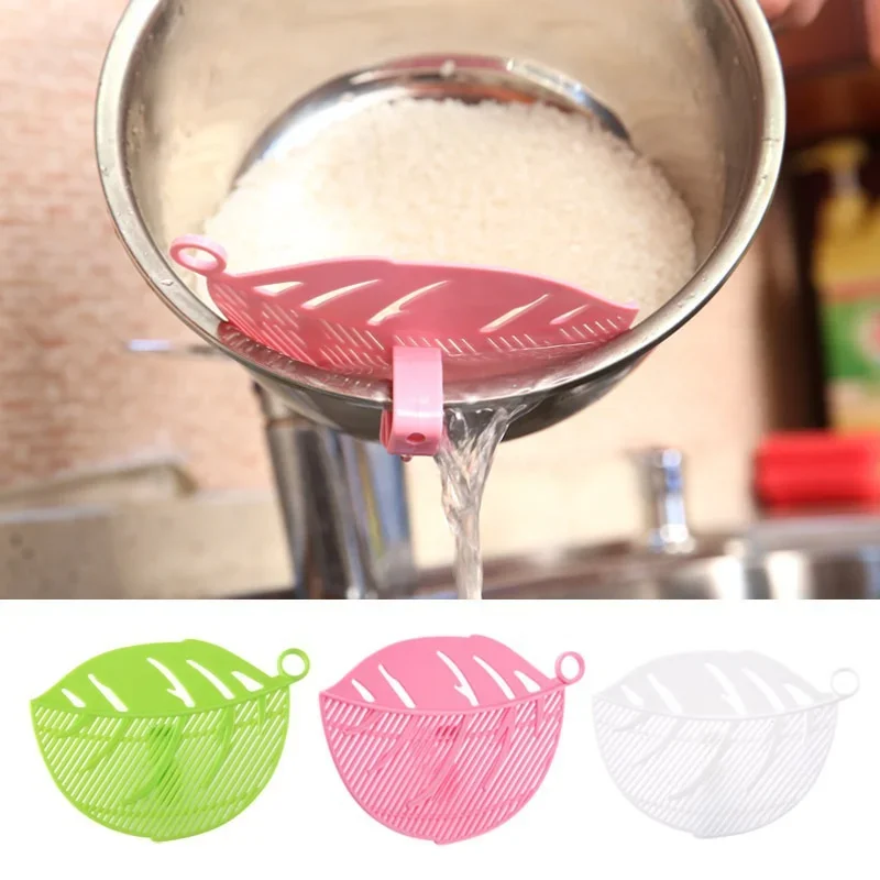 1Pc Durable Clean Leaf Shape Rice Wash Sieve Beans Peas Cleaning Gadget Kitchen Clips Tools