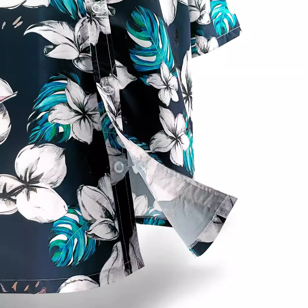 Mens Designer Summer Sale Clothes Hawaiian Flowers Shirt Men's Loose Beach Vacation Short Sleeve Printed Shirt EU Size