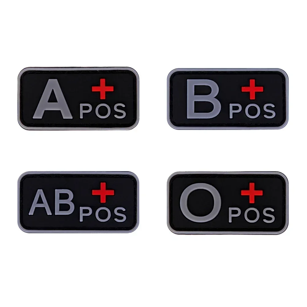 3D PVC نوع الدم مجموعة التصحيح المطاطي التكتيكي A + B + AB + O + إيجابي POS A- B- AB- O- سلبي NEG - شارة النمط العسكري