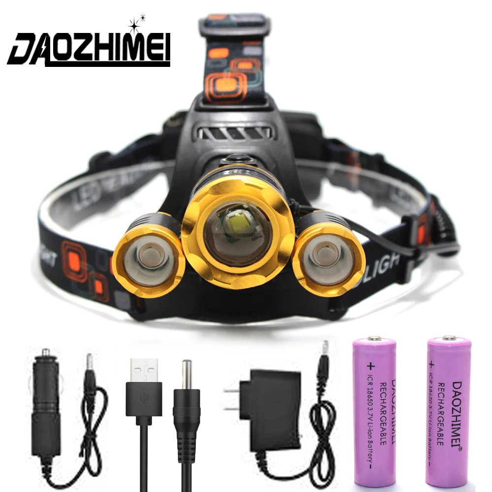 

Super Bright LED Headlamp Fishing Headlight Portable Flashlight 4 Mode ZOOM Rechargeable Outdoor Waterproof Camping Hunting