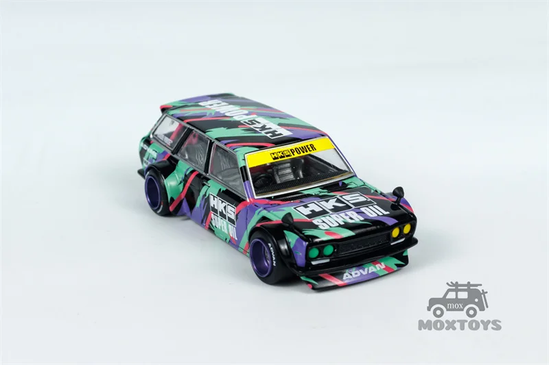 Kaido House x MINI GT 1:64 Datsun KAIDO 510 Wagon HKS V1 Lila Druckguss-Modellauto