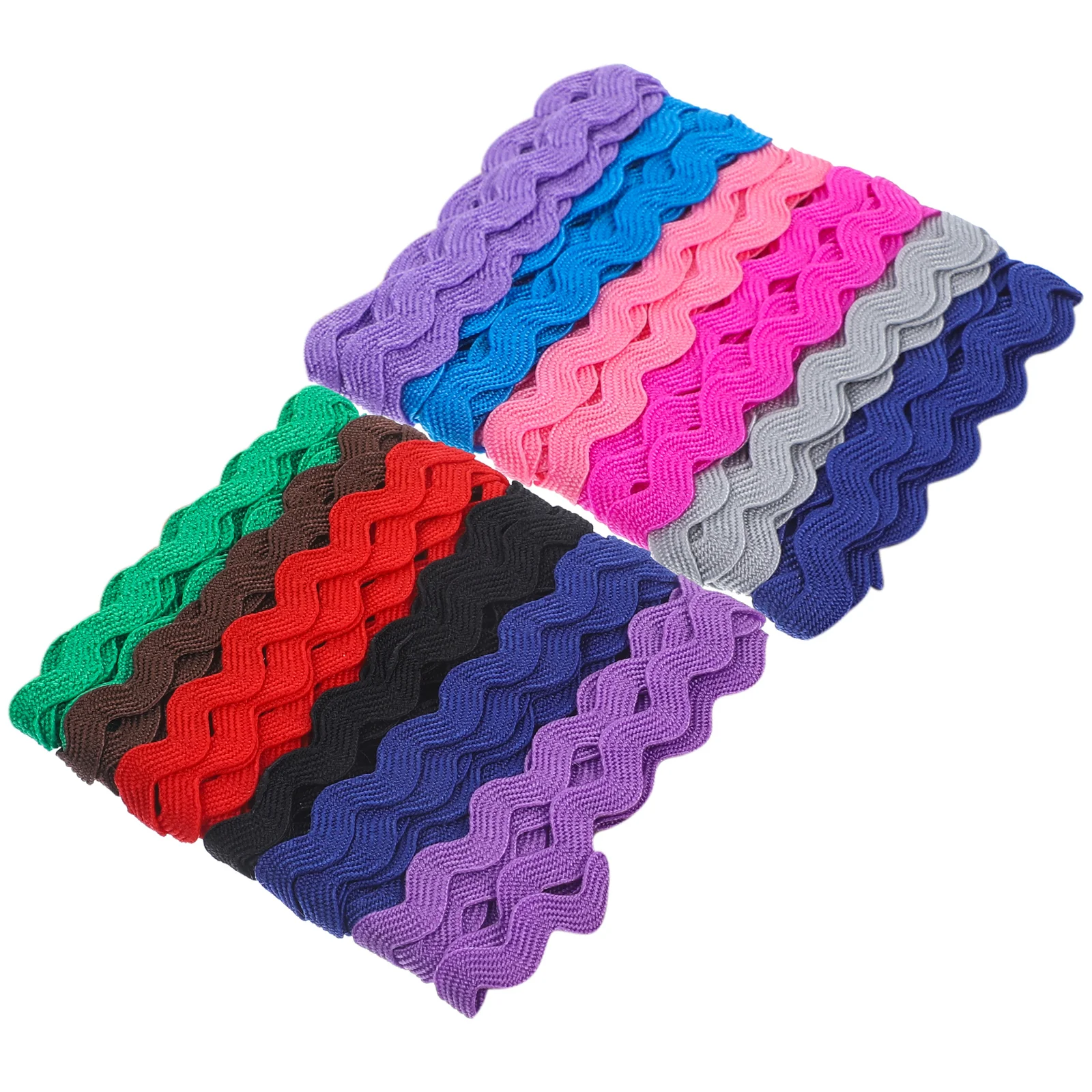 

2pcs 2 Rolls 8Mm S Shape Colored Ribbon Fabric Lace 6 Yards For Diy Clothing Accessories Maternity Kids Clothes Craft Wavy Edge