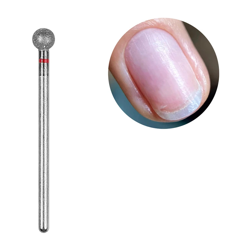 2Pcs Small Round Head Nail Drill Bits Exfoliator Electric Detail Rotary Tungsten Steel Polishing Pedicure Cleaning Tool