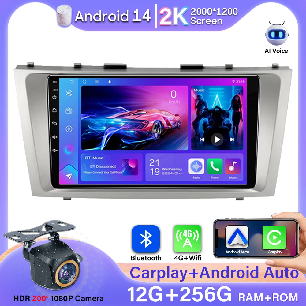 

Android Auto For Toyota Camry 7 XV 40 50 2006-2011 Car Radio Car Monitor Carplay GPS Navigation Video No 2din Stereo Stereo BT
