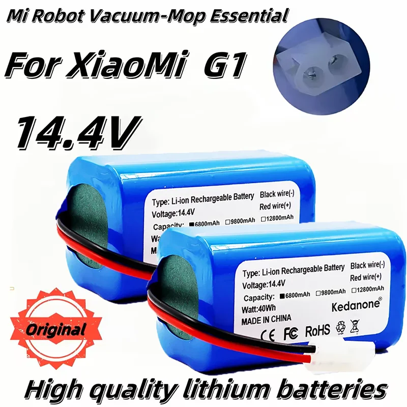 H18650CH-4S1P 14.8V 12800mAh Li-ion Battery Pack for XIAOMI MIJIA Mi Robot Vacuum Cleaner Essential G1 MJSTG1,SKV4136GL R30 R35