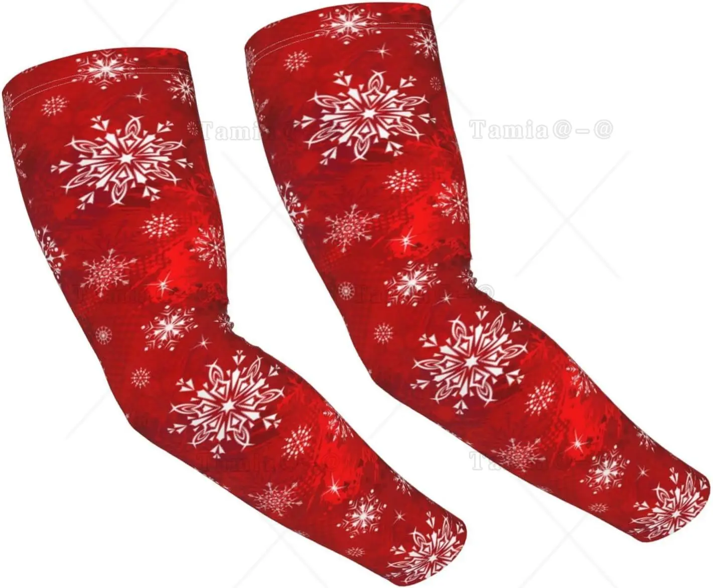 Cute Christmas Snowflakes Outdoors Sun Protection Sleeves Xmas Arm Sleeves for Men Women Holiday Cooling Arm Sleeves