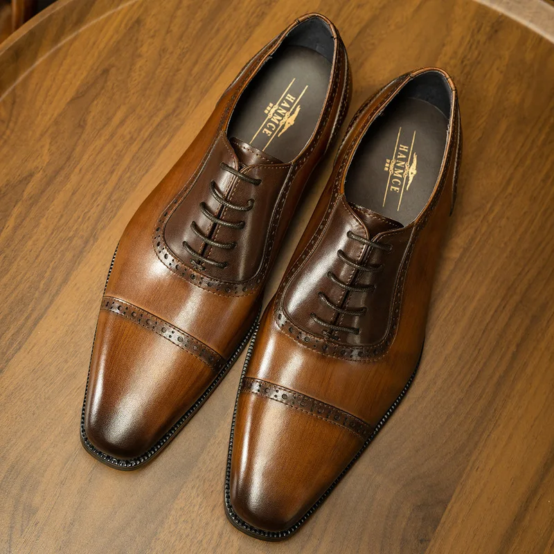 New Oxford shoes, three-joint men's formal leather shoes