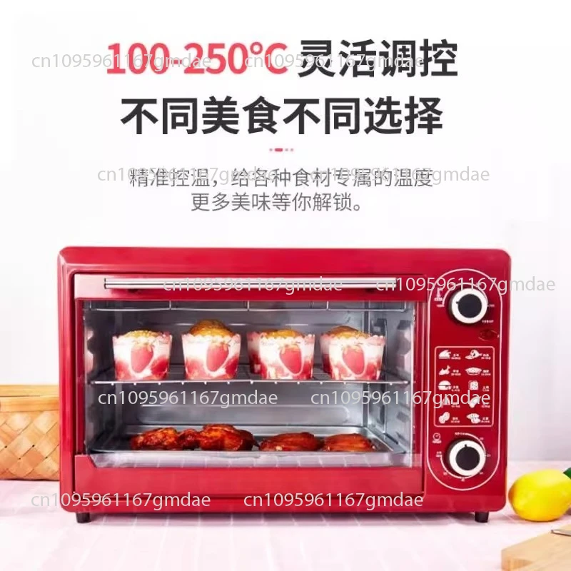 Home electric oven with large capacity microwave integrated heating and multifunctional temperature control for cooking