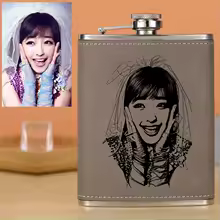 פלאסק נירוסטה מעוצב 227 מ"ל | מתאים לחריטה ומיתוג אישי