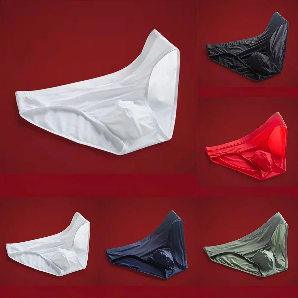 Hot New Stylish Comfy Mens Brief Underwear G-string Ice Silk Lingerie Low Waist Panties Swimwear Thong Underpant