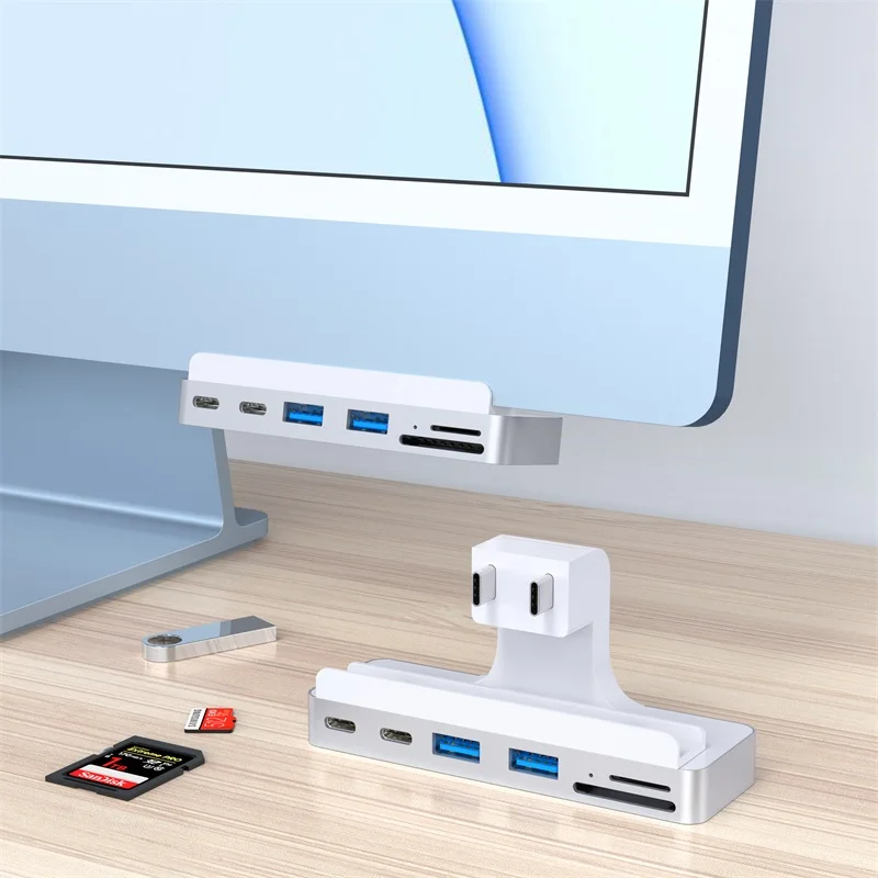 USB-концентратор Colorii с зажимом типа C для 2021 iMac с USB c USB 3,0 устройство для чтения Micro/SD карт 4K HD док-станция iMac аксессуары