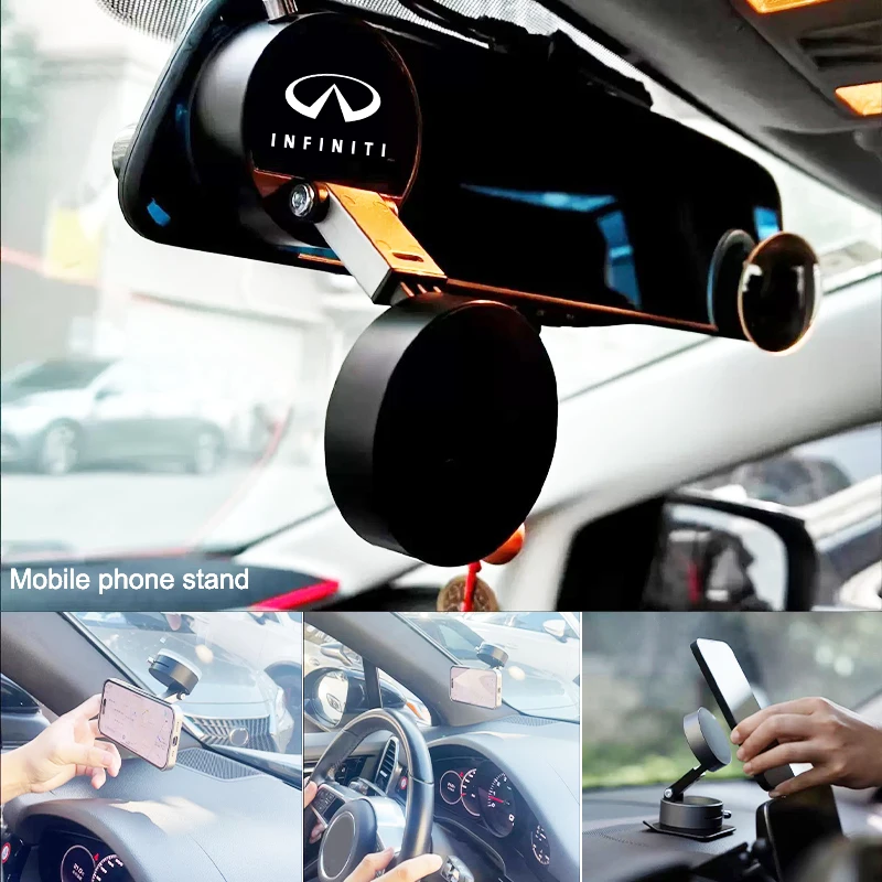 

Vacuum Suction Cup Magnetic Phone Holder Lazy Multi-functional Foldable For Infiniti Q50 G37 QX70 FX35 Q60 Q30 QX60 JX35 Car