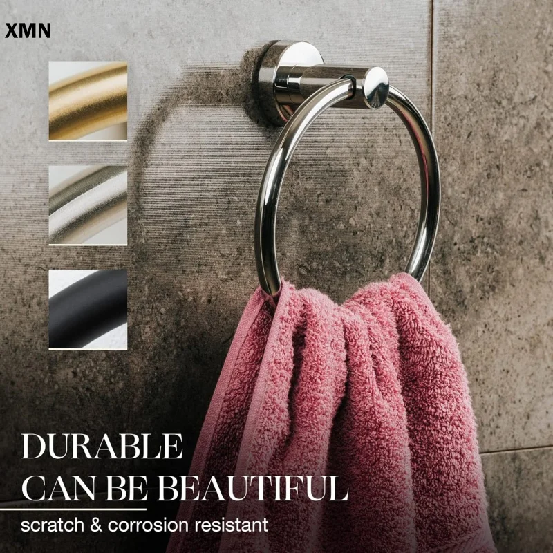

Hand Towel Holder for Bathroom Kitchen Brushed Nickel Towel Ring Towel Hanger Stainless Steel and Zinc Alloy Wall Mount