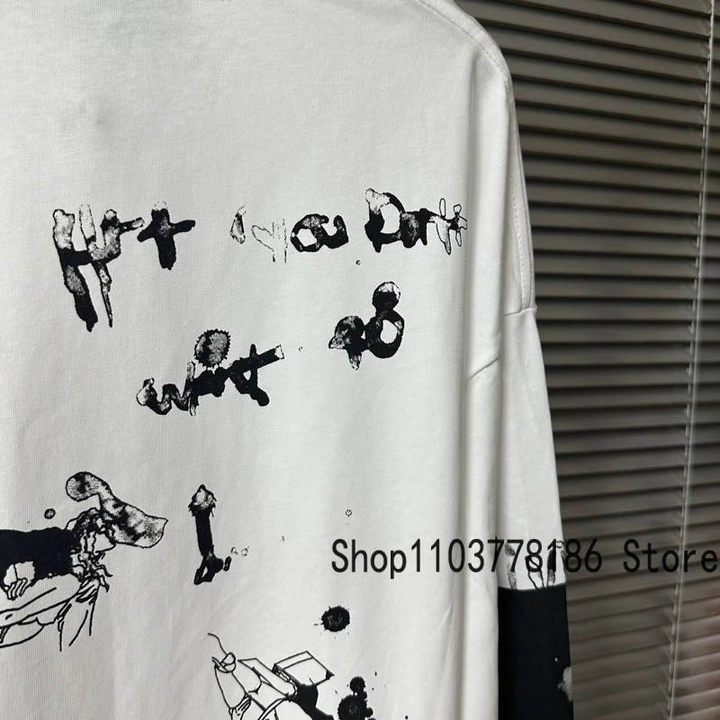 Real Photo Enfants Riches Deprimes Long Sleeve Men Women Couple Classic Comic Print T Shirts Original Label ERD Top Tee