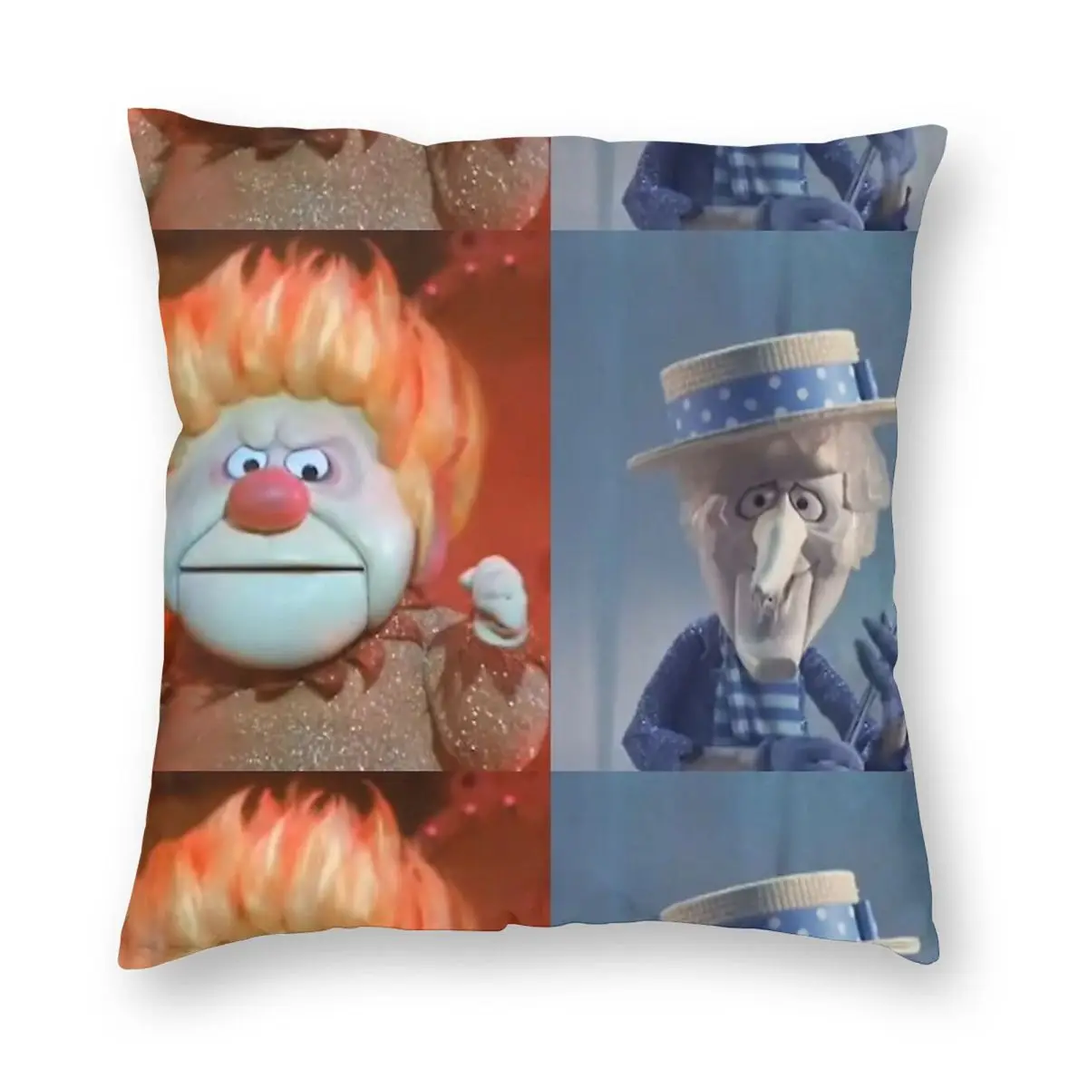 غطاء وسادة أريكة مخملي وكتان بوليستر ، غطاء وسادة مربع بسحاب ، نمط زخرفي لعيد الميلاد الأخوة ، 45x45 #3