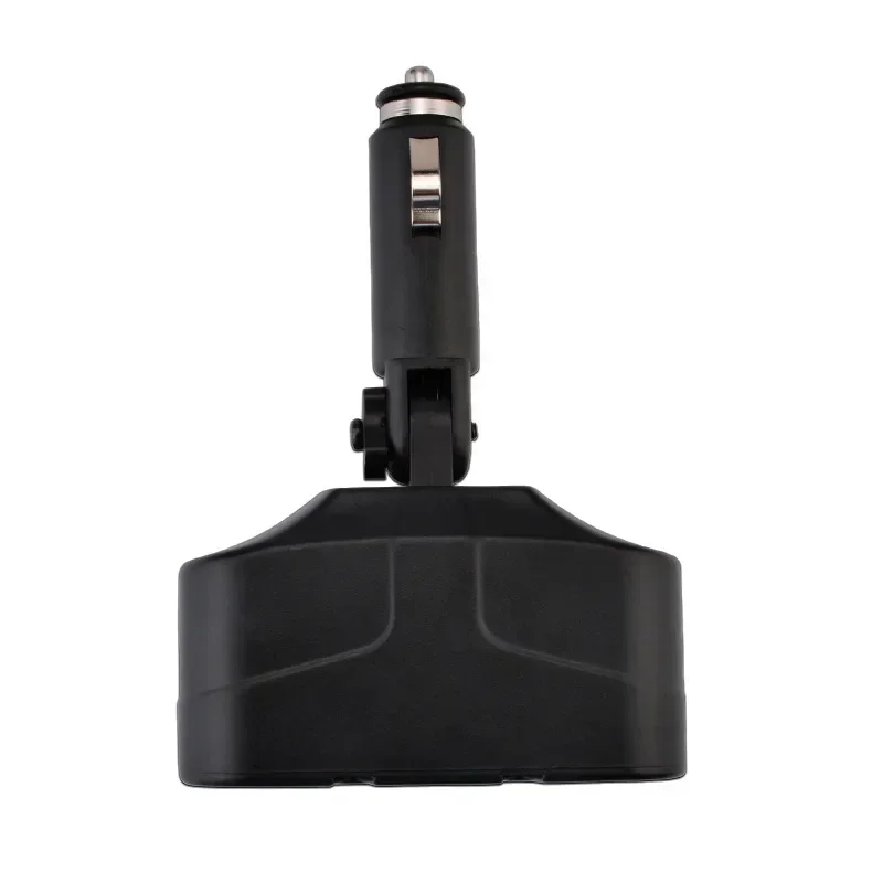 1pcs New DC 12V 60W Car Cigarette Lighter 2 Way Dual  USB Adapter Charger Plug 90 Degree Foldable for Car SUV Off-road Vehicle