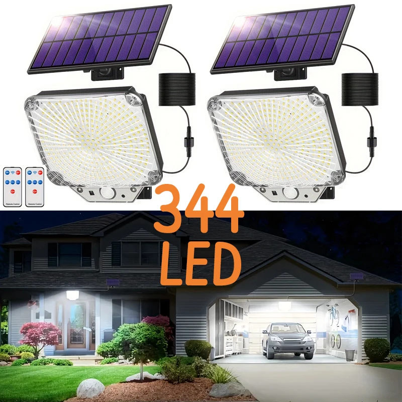 344ledソーラーライト-屋外ソーラーセキュリティランプ-人感センサー付き-ソーラー発電-pirウォールライト-ip65防水-庭-ガレージ小屋用