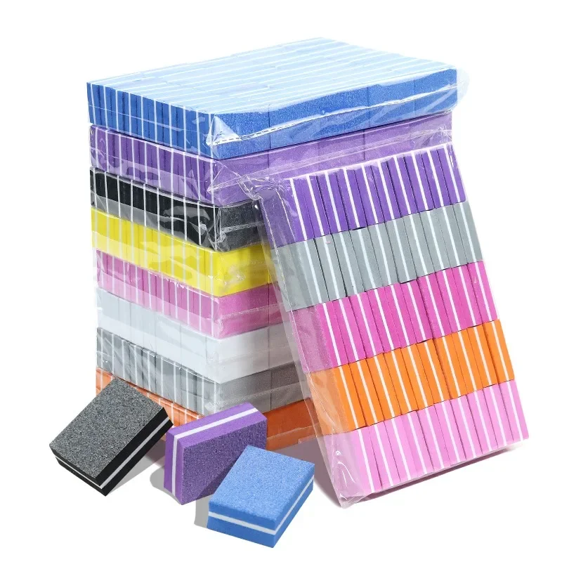 50pcs Mini Buffing Sanding Files Block Pedicure Care Nail Art Buffer Polish Manicure Pedicure Nail File Tools Nail Charm New