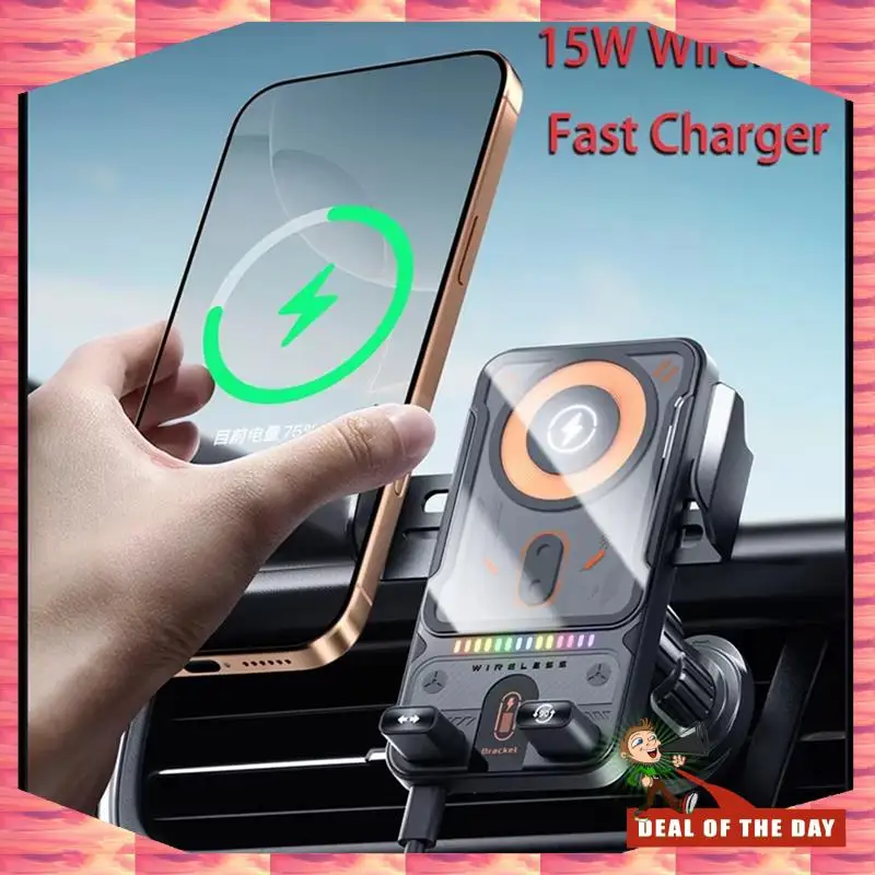 24-Hour Delivery Wireless Car Phone Holder 15W Wireless Fast Charging Infrared Induction Phone Stand Universal Transparent For I