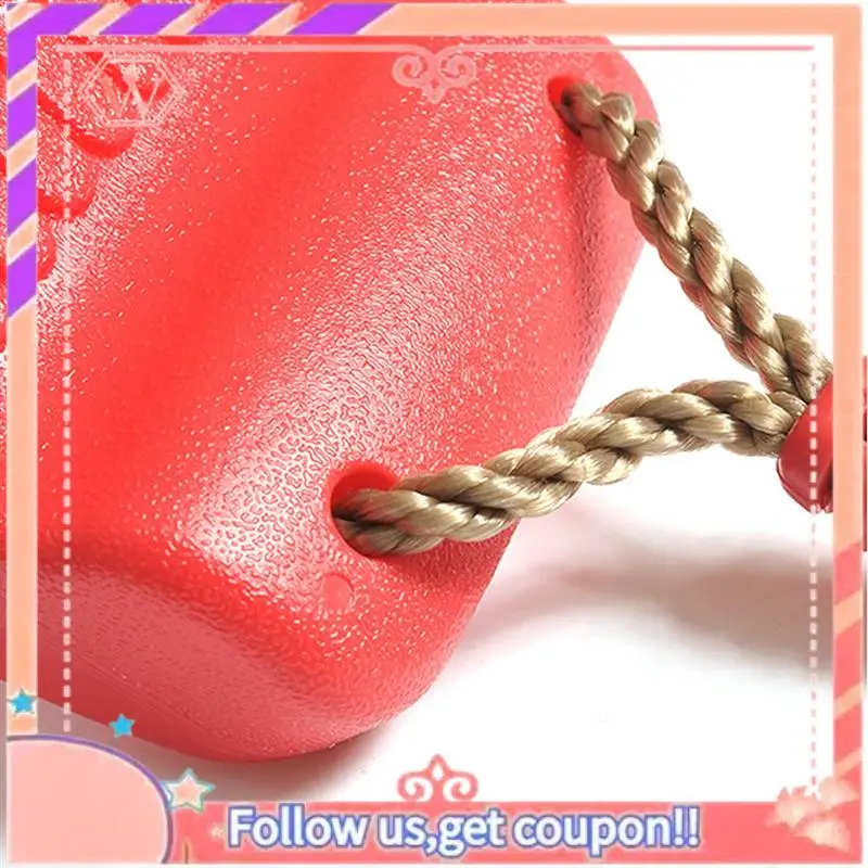 Upgraded 1 PCS Swing Seat Board Plastic Swing Set Easy Install Swing Set With Rope Red Maximum Load 86Kg For Boys Girls Outdoor