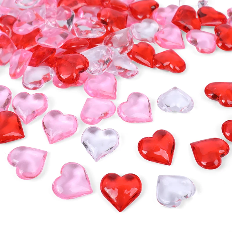 

20Pcs Acrylic Love Heart Ornaments For Valentine's Day Wedding Party Table Scatter Confetti Home Fish Tank Vase DIY Decoration