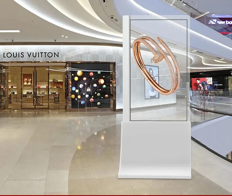 ex-factory price55-inch OLED transparent screen 1080p TV high contrast indoor capacitive touch screen IP65 video wall kiosk