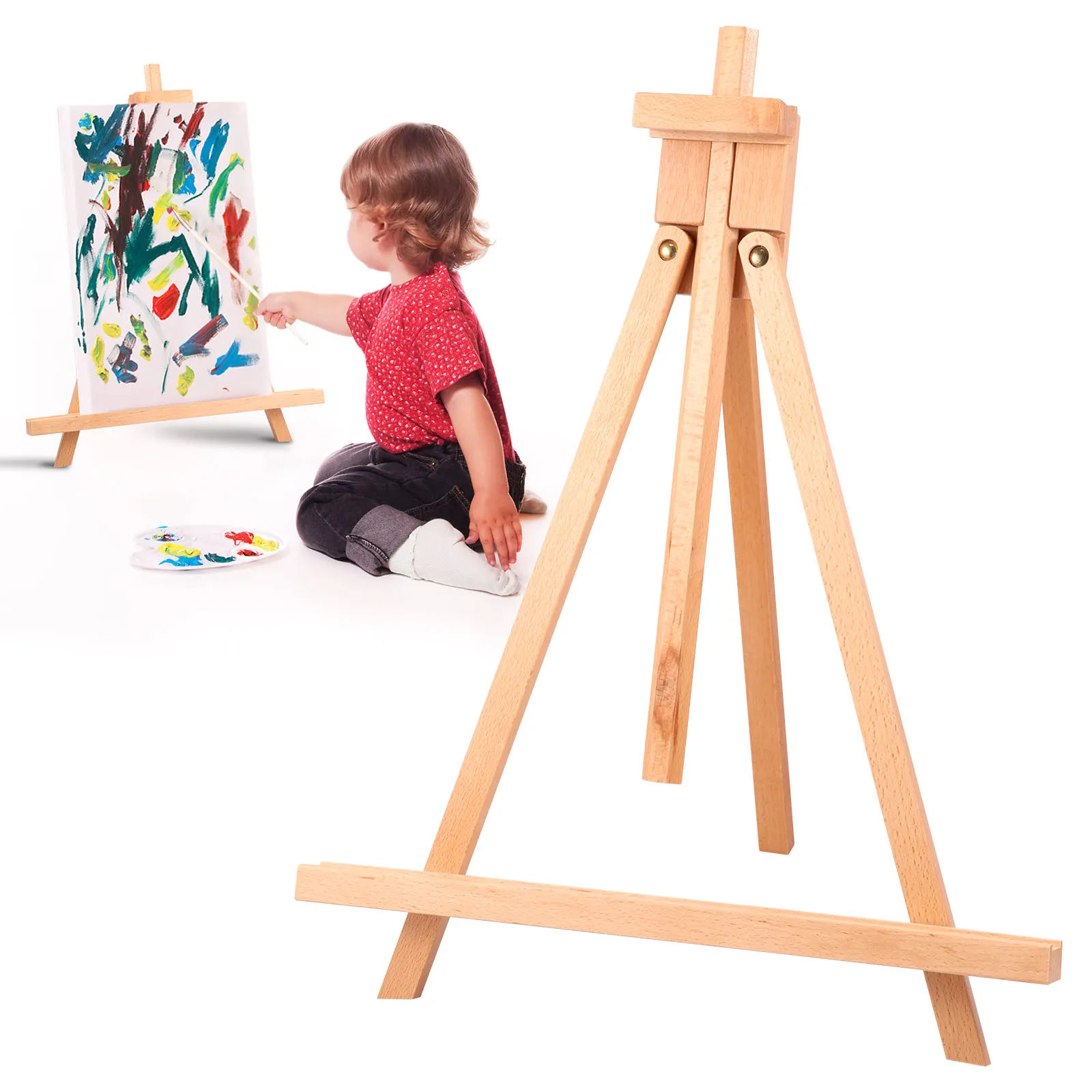

Foldable Triangle Desktop Easel Mini Easel Frame Tripod Display Holder Meeting Table Name Card Stand Children Painting Display