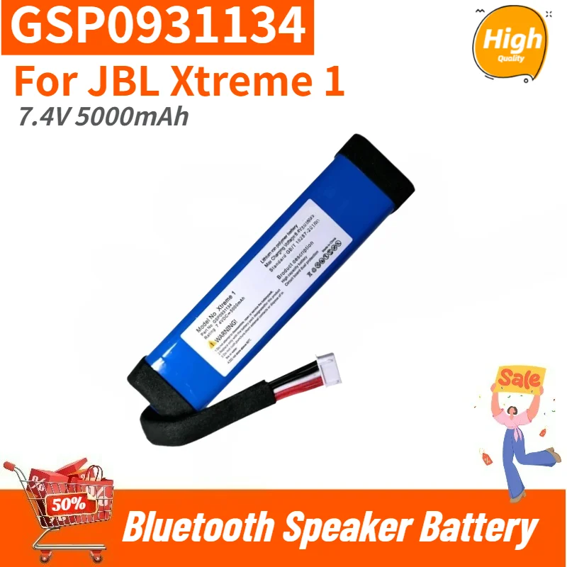 High Quality GSP0931134 Battery 7.4V 5000mAh For JBL Xtreme 1 Bluetooth Speaker Brand New Replacement Battery