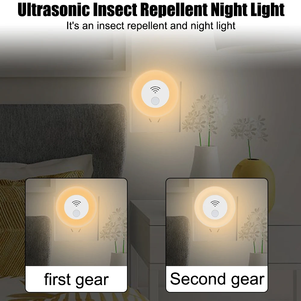 EU/US Plug Household Electronic Mosquito Killer Ultrasonic Mosquito Repeller Mosquito Killer Light Insect Repellent Mouse Killer