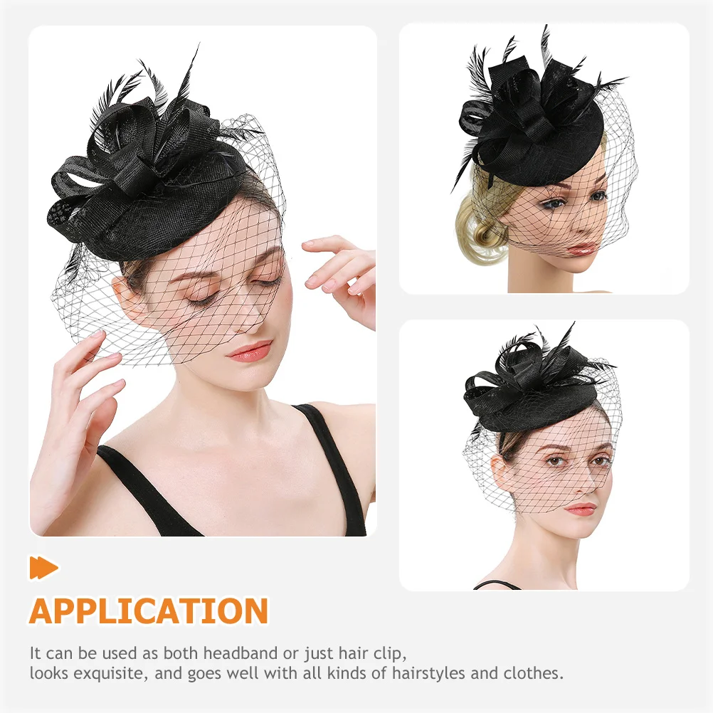 

Flower Headband Fascinator Stylish Hair Clip Mesh Veil for Tea Party Wedding Banquet Masquerade Role Play Photo Shoot