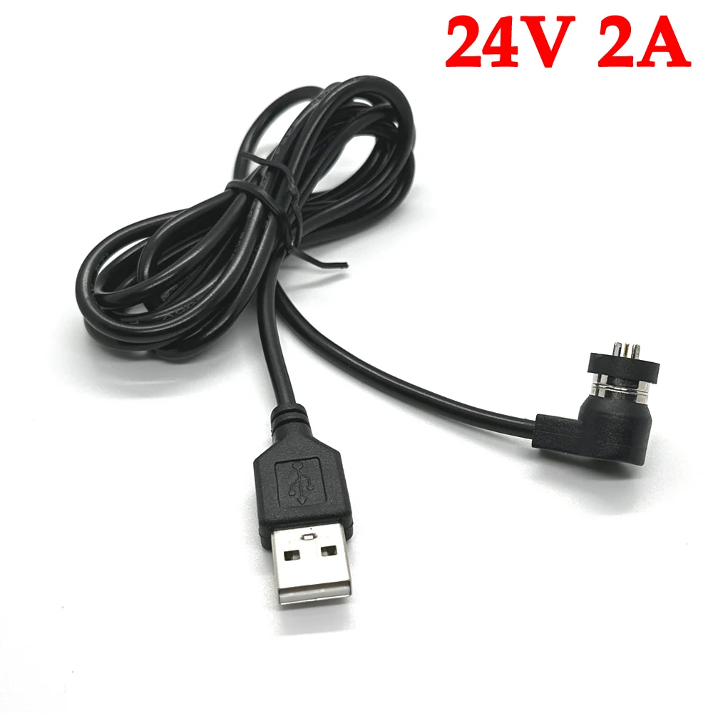 1Set Magnet Spring-Loaded Pogo Pin Connector to Fast Charging Magnetic Data Cable 24V 2A Power Cord 1.5 Meter USB Adapter