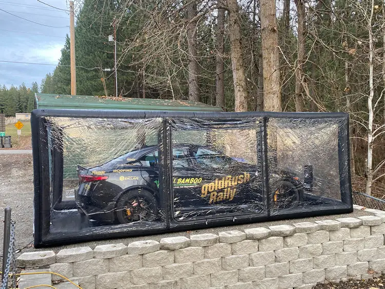 خيمة جراج قابلة للنفخ بحجم مخصص لمعرض السيارات، خيمة كبسولة جراج سيارة شفافة قابلة للنفخ #3