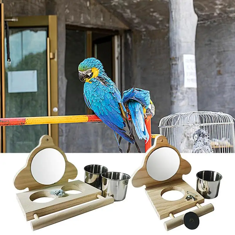 インコ用のとまり木,鏡付きの鳥のとまり木,給餌カップ,ラブバードインコ用のケージおもちゃ